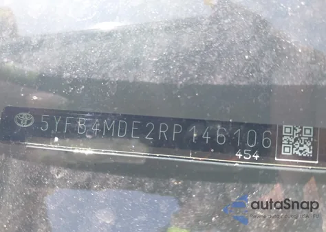 2024 Toyota Corolla Le z USA, uszkodzony, nr VIN 5YFB4MDE2RP146106